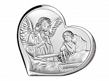 obrazek srebrny / pamiątka chrztu -  Anioł Stróż 6512/1 (8x7,5m)
